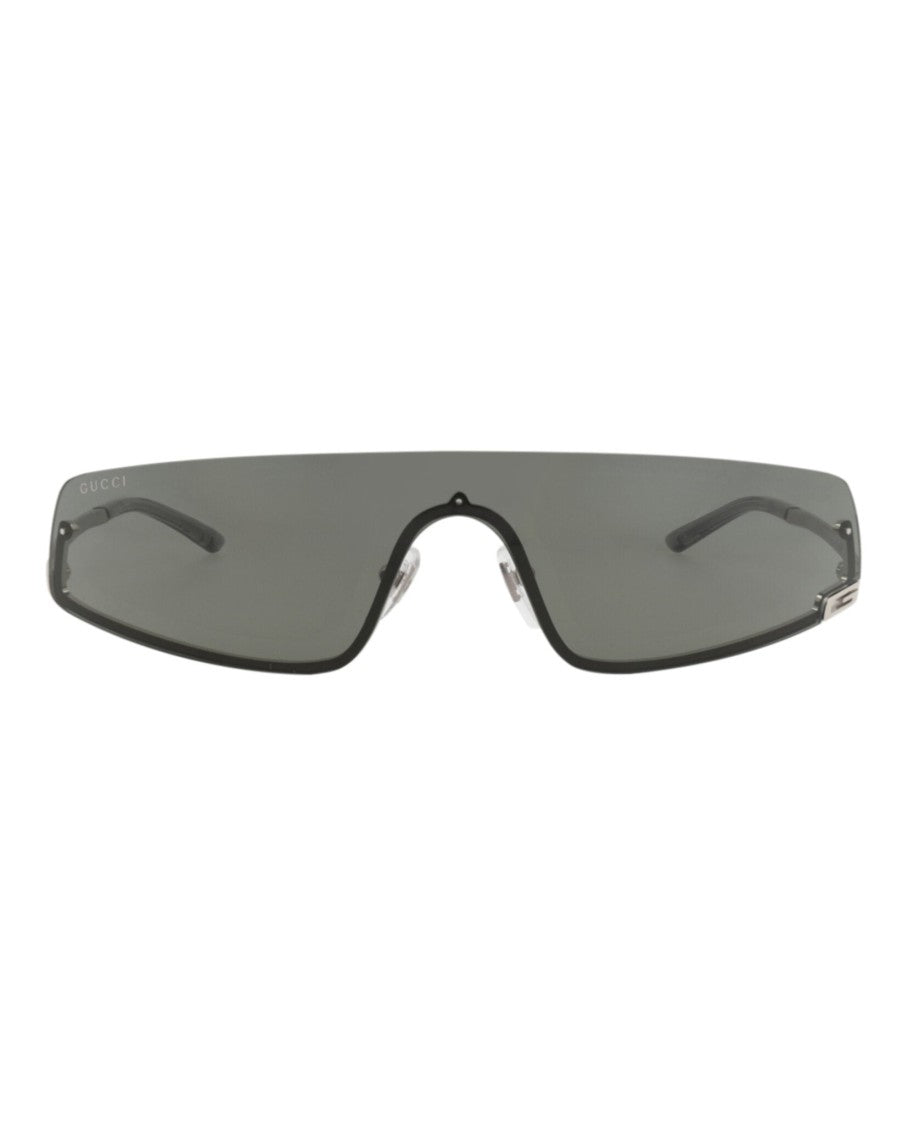 Gucci Shield-Frame Metal Sunglasses