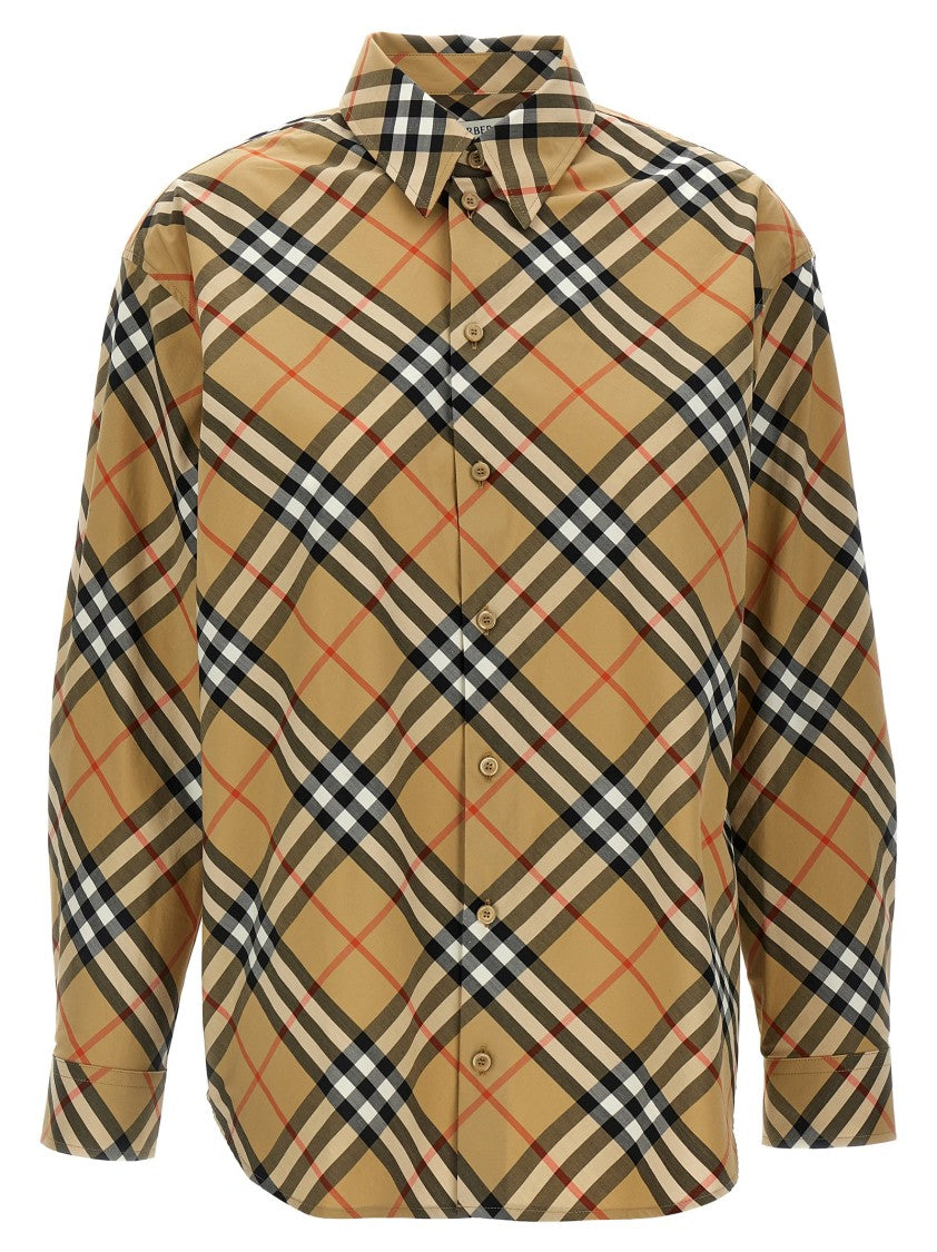 Burberry Classic Plaid Check Shirt With Button Closure And Cuffed Sleeves