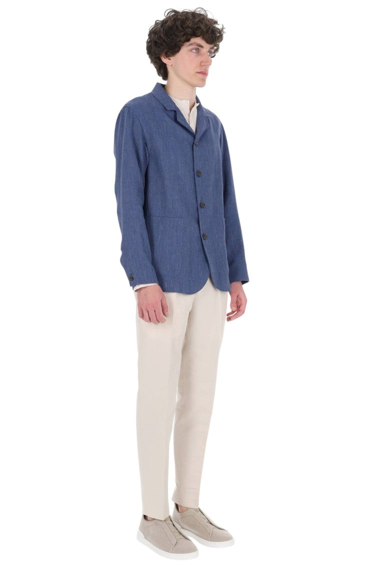 Finamore Frans Wool-Linen Tailored Blazer