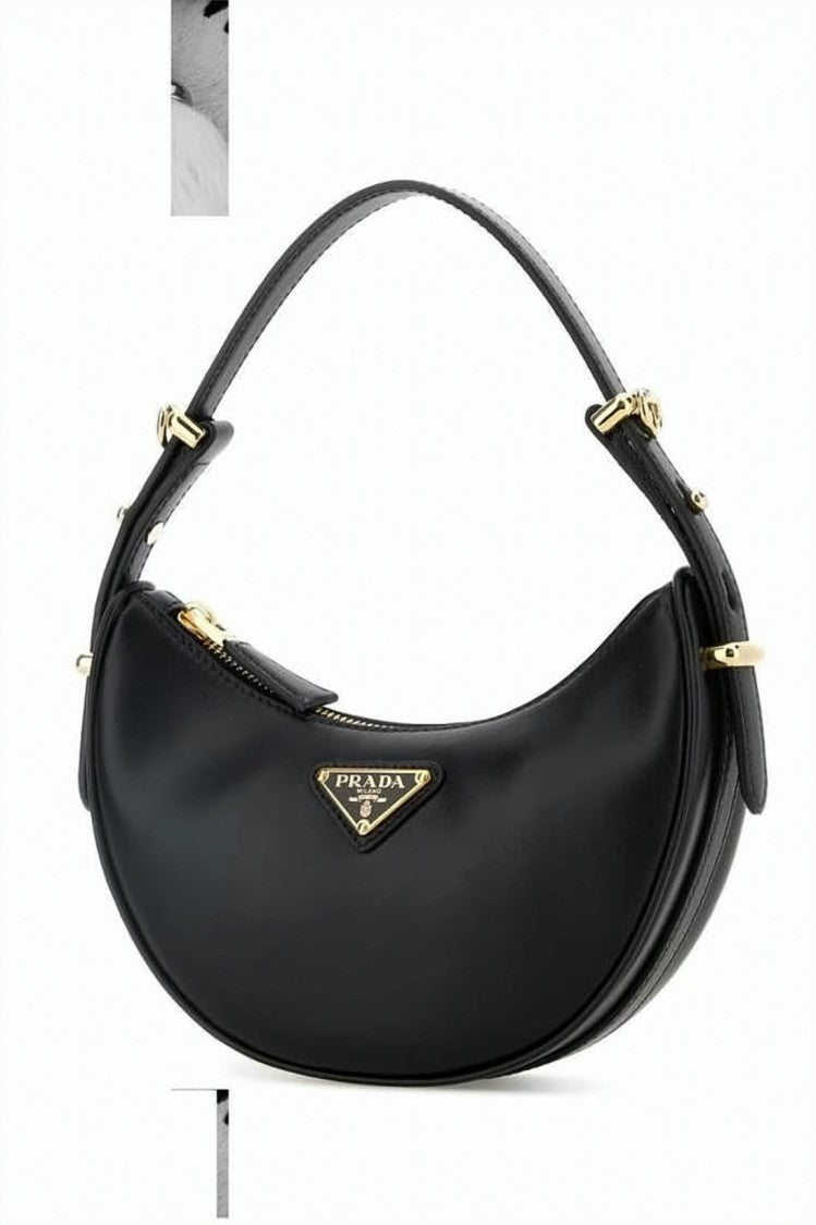 Prada Crescent-Shaped Shoulder Bag In Smooth Calf Leather