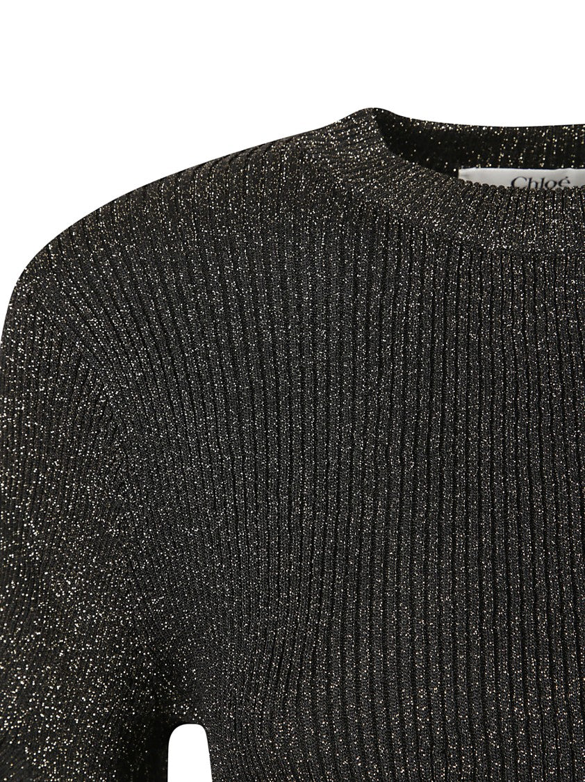 Chloé Textured Knit Black Top
