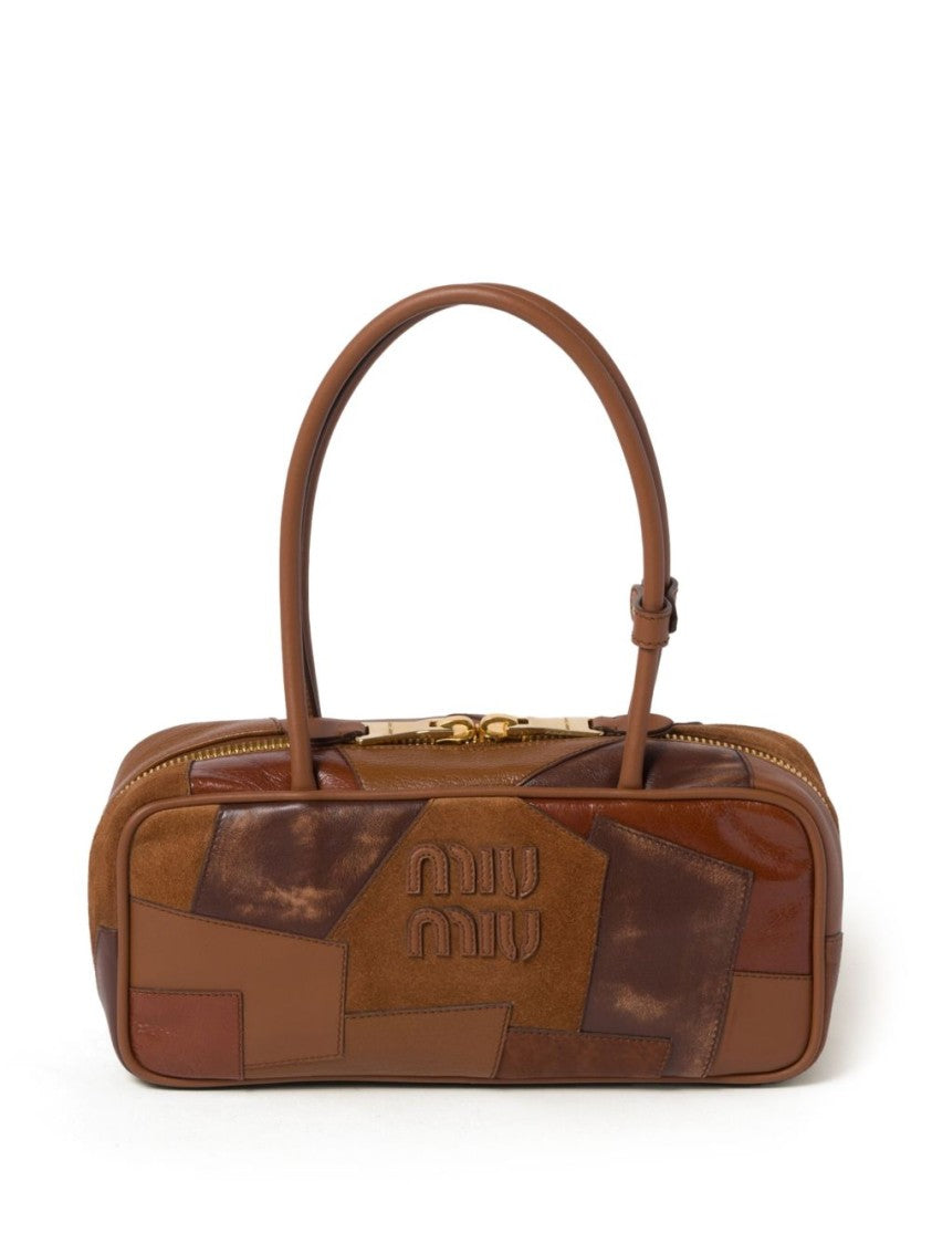 Miu Miu Patchwork Brown Leather Handbag