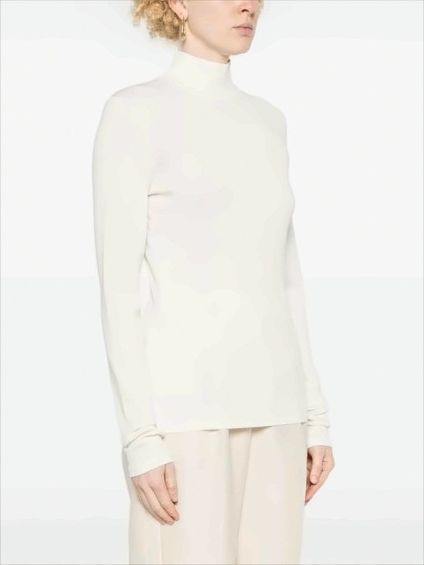 Lemaire Long-Sleeved High Neck Sweater With Minimalist Design
