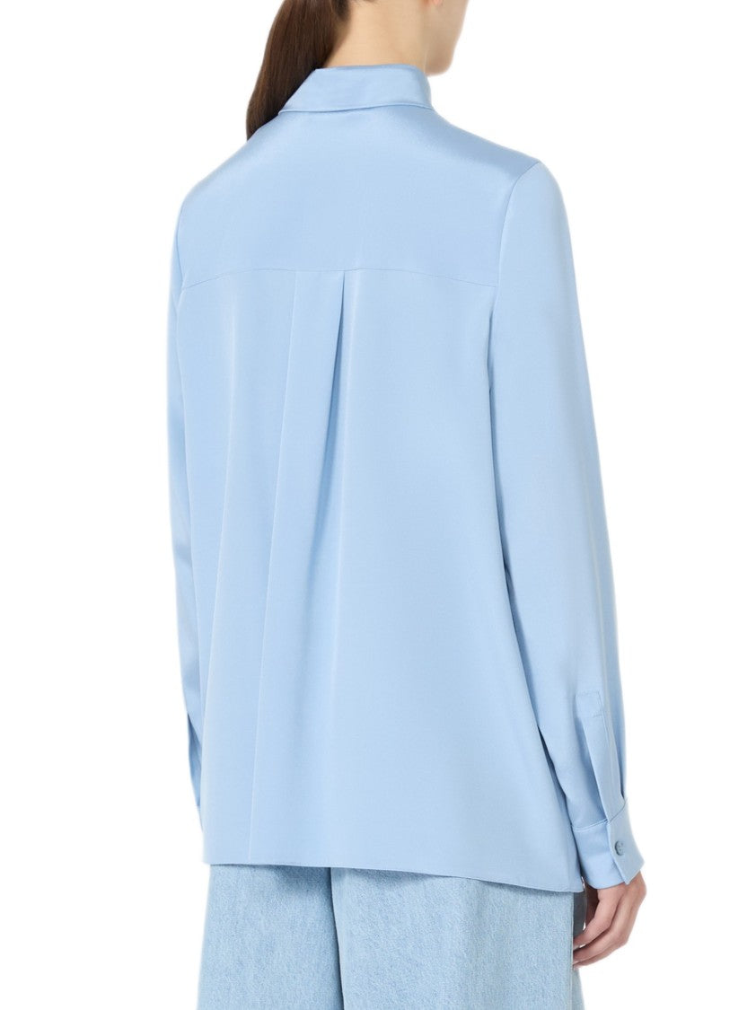 Max Mara Stretch Silk Cady Shirt With Mother-Of-Pearl Buttons