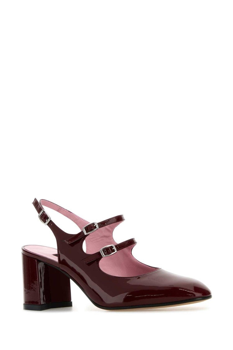 Carel Paris Burgundy Leather Banana Pumps