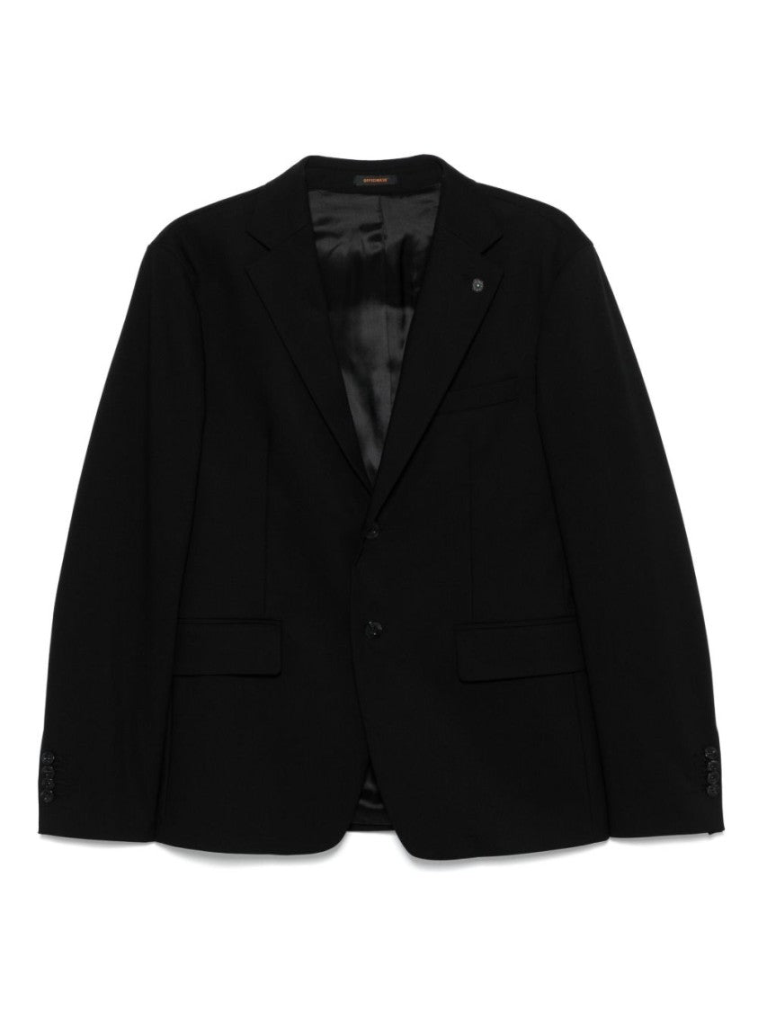 Officina36 Tailored Black Blazer With Notched Lapels