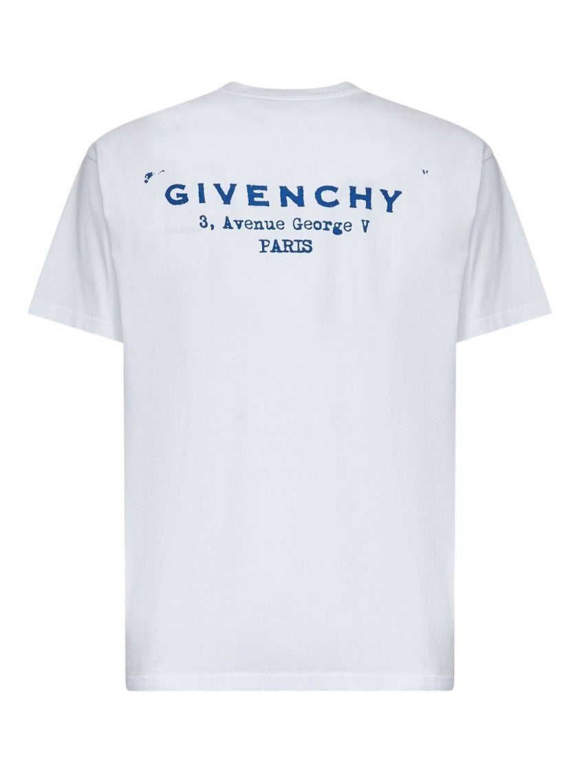 Givenchy White Classic Cotton Logo Detail T-Shirt