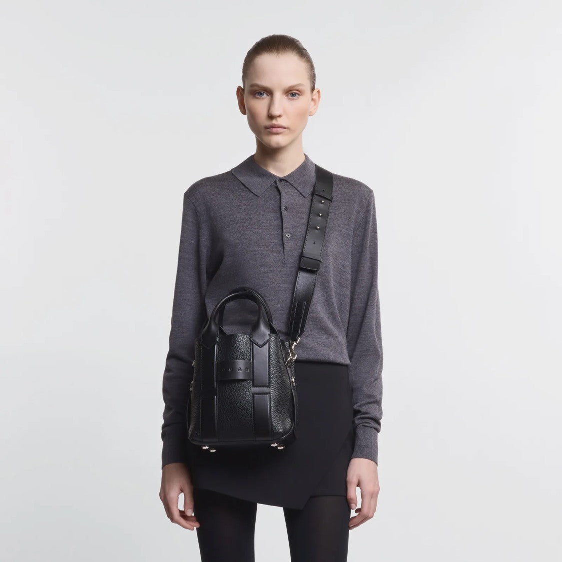 Hogan Structured High-Quality Leather Shopping Bag