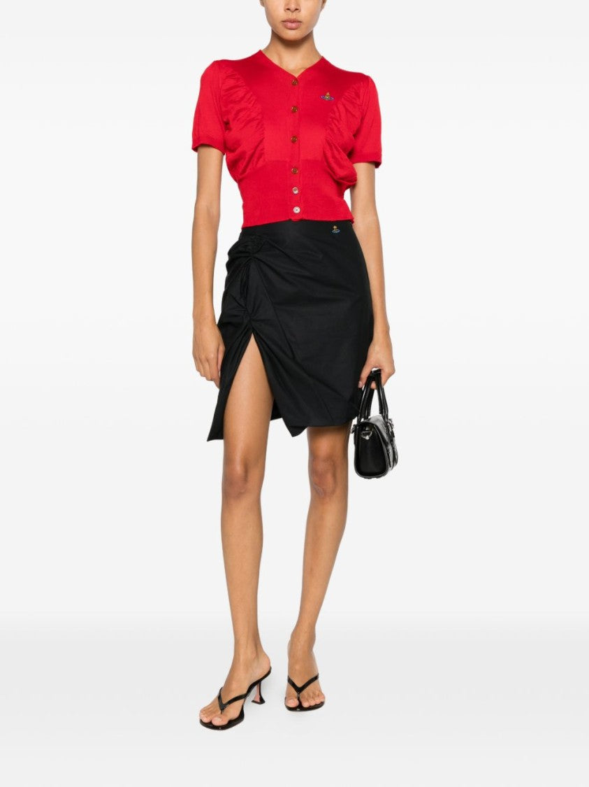 Vivienne Westwood Black Gathered Asymmetrical Mini Skirt