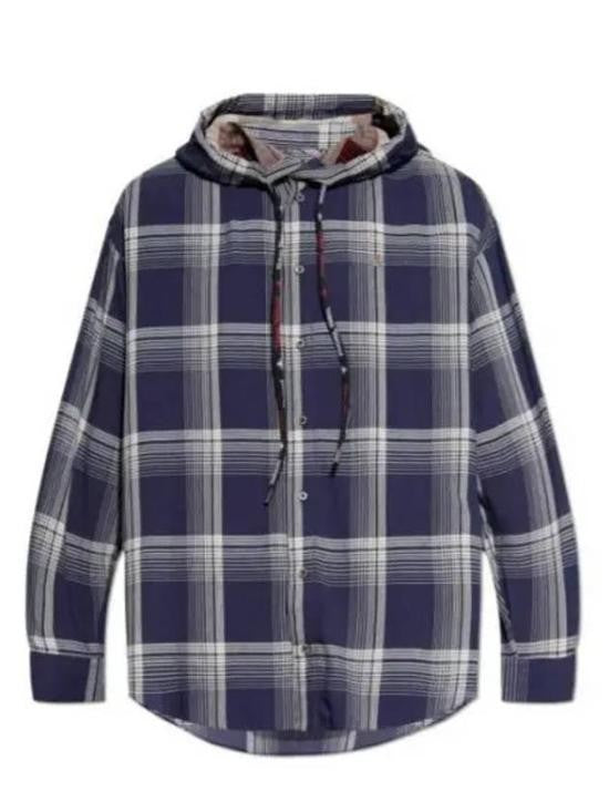 Vivienne Westwood Plaid Long-Sleeve Shirt With Relaxed Fit And Hood