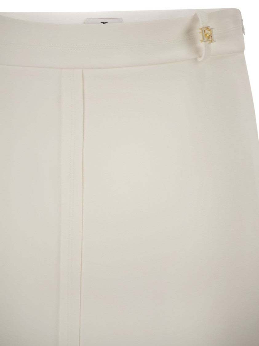 Elisabetta Franchi Lightweight Crêpe Skirt With Raw-Cut Details