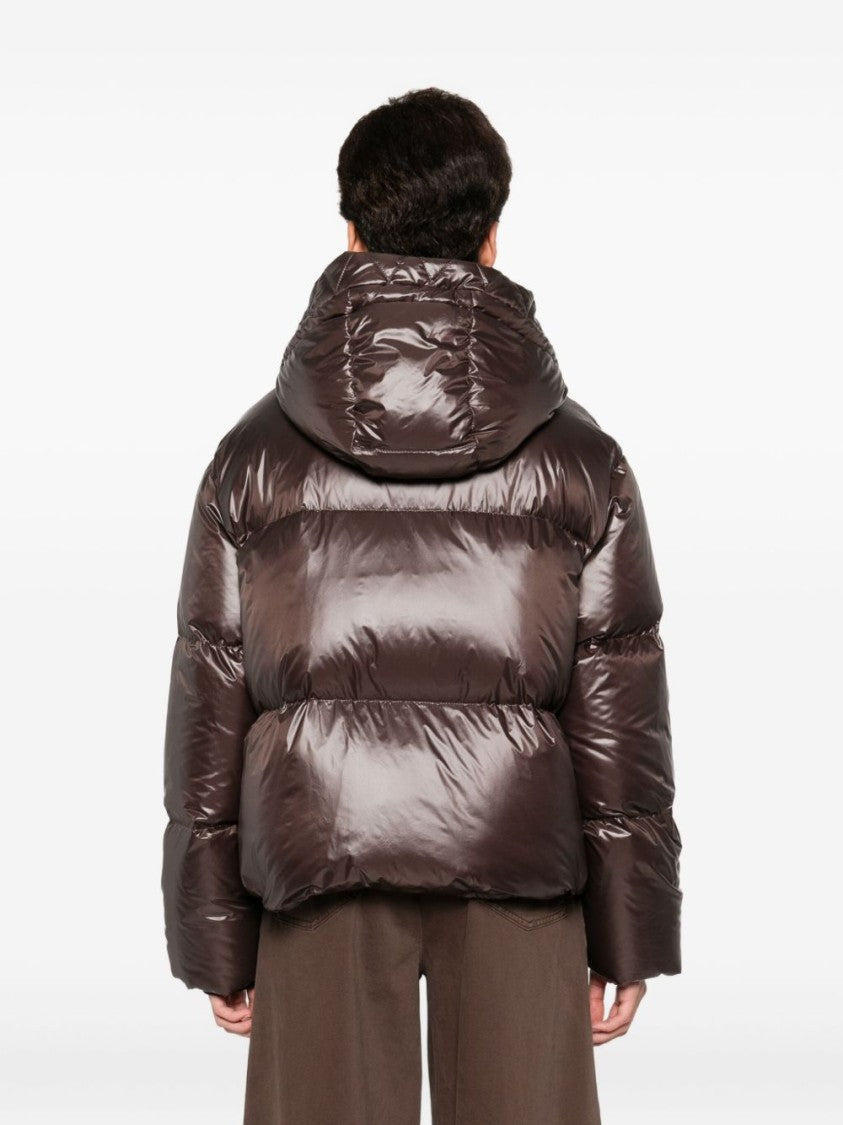 Fay Cropped Hooded Puffer Jacket With Quilted Design