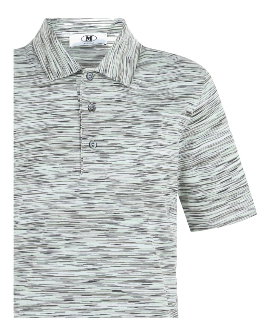 M Missoni Zigzag Pattern Polo Shirt With Classic Collar