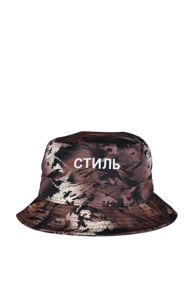 Heron Preston Camouflage Bucket Hat With Contrasting Logo Detail
