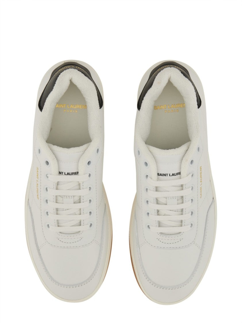 Saint Laurent Minimalist Low-Top Sneakers With Elegant Leather Finish