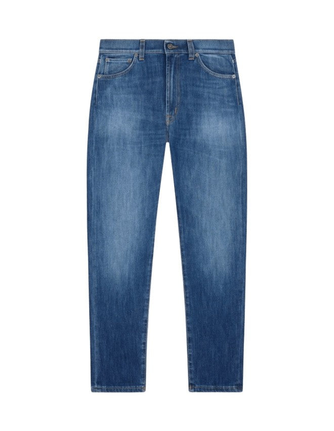 Dondup Medium Blue Straight-Leg Jeans With Classic Five-Pocket Design