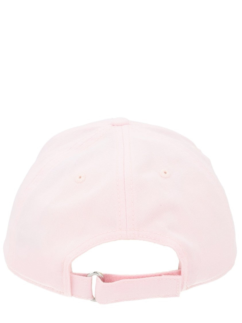 Moncler Pastel Pink Embroidered Logo Cotton Cap