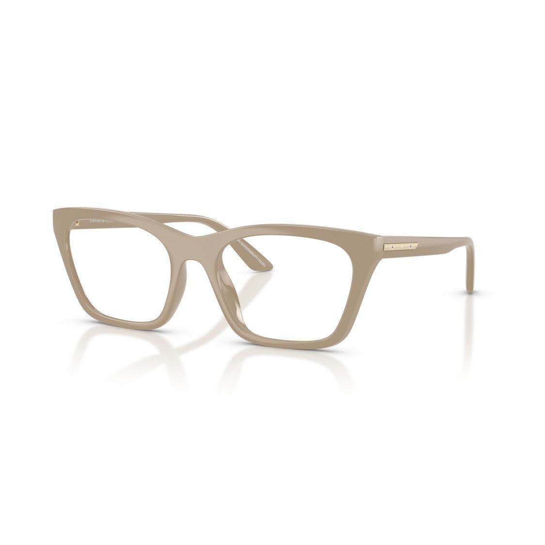 Emporio Armani Oversized Square Frame Eyeglasses With Gold-Tone Accents
