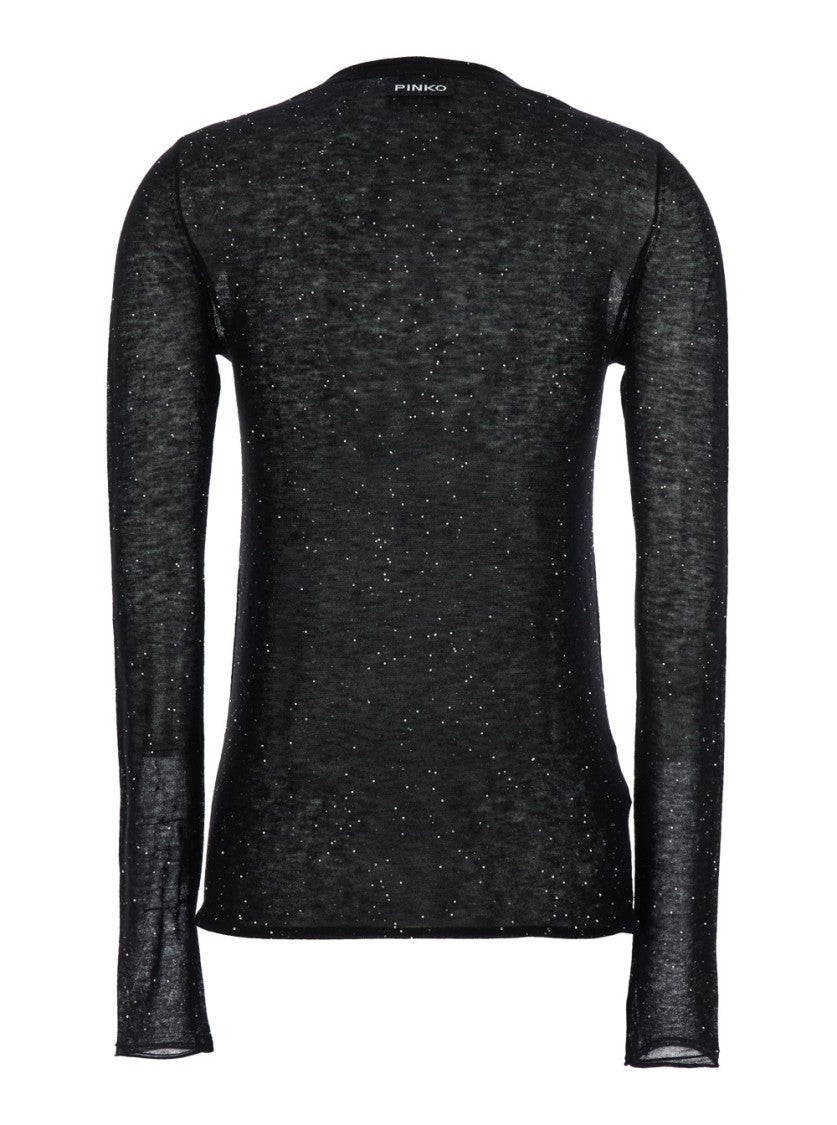 Pinko Ultrafine Wool Top With Sheer Design
