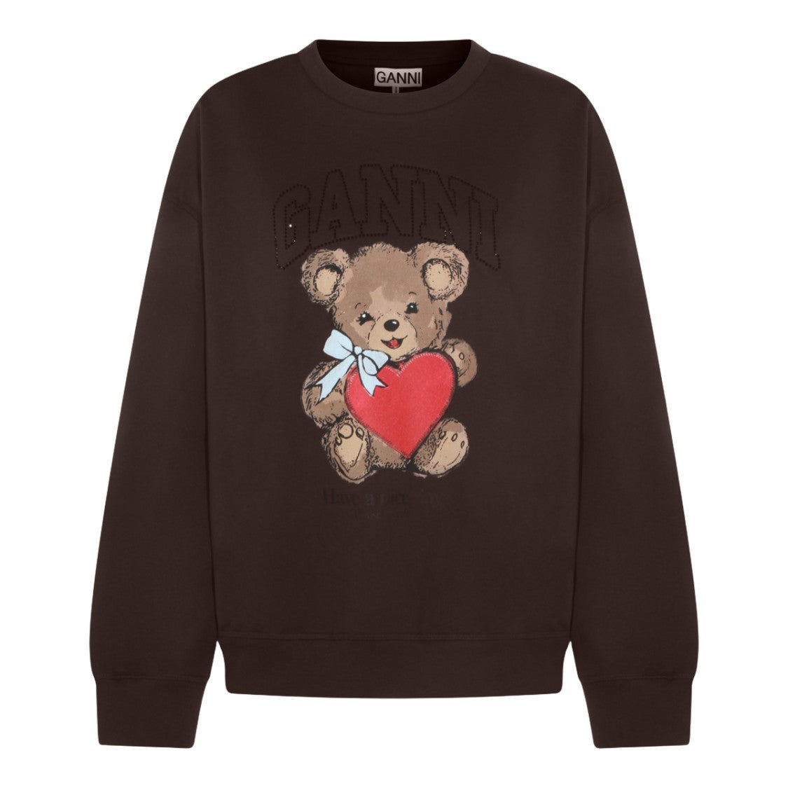 Ganni Playful Teddy Bear Graphic Sweatshirt