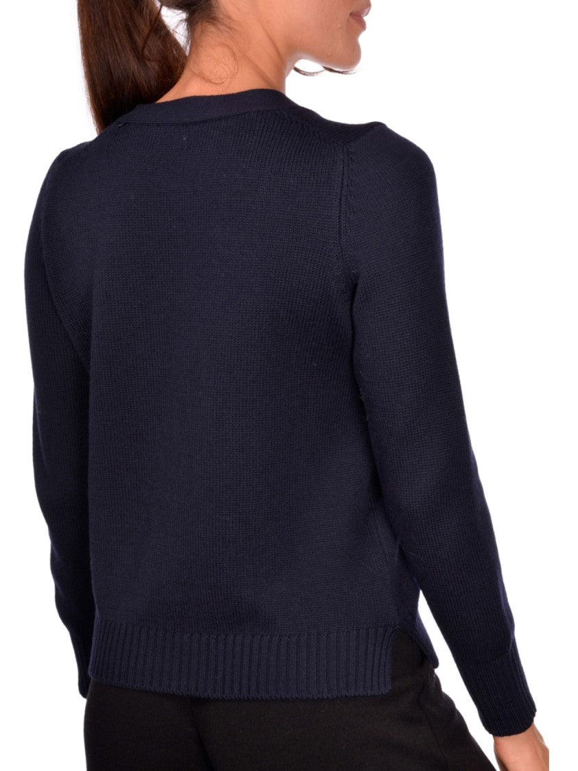 Gran Sasso Deep V-Neck Wool Cardigan With Button-Down Front