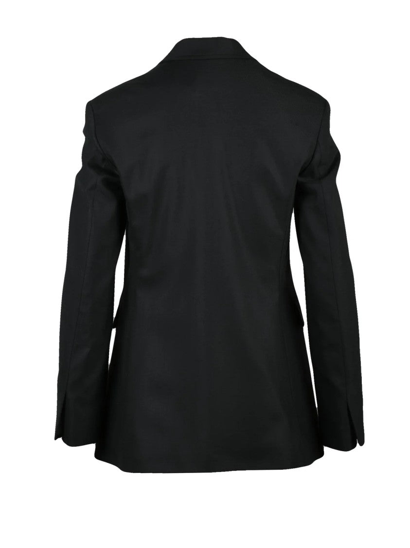 Alysi Fitted Black Blazer With Tailored Silhouette And Notched Lapels