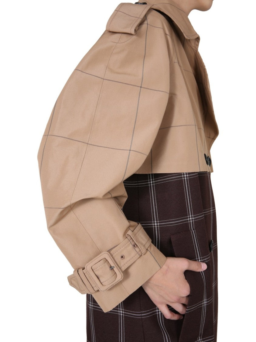 Marni Double-Breasted Trench Coat With Two-Tone Design