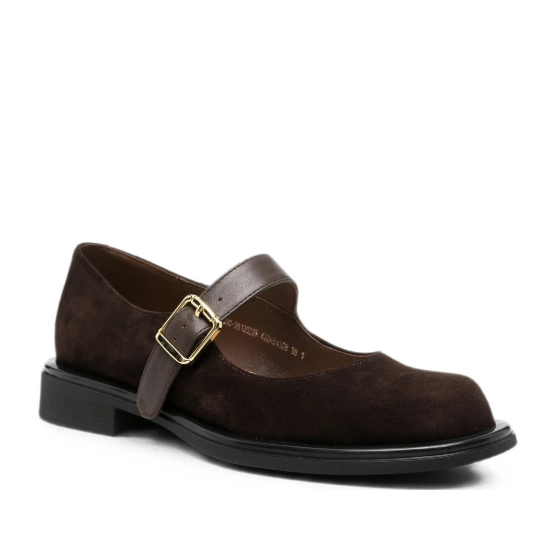 Adrianna Feretti Brown Gold-Tone Buckle Suede Loafers