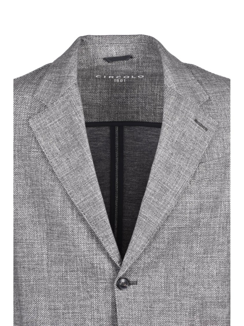 Circolo 1901 Grey Textured Stretch Cotton Jacket