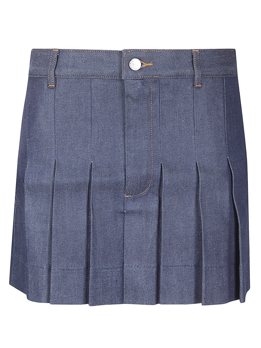 A.P.C. Black Mini Pleated Skirt
