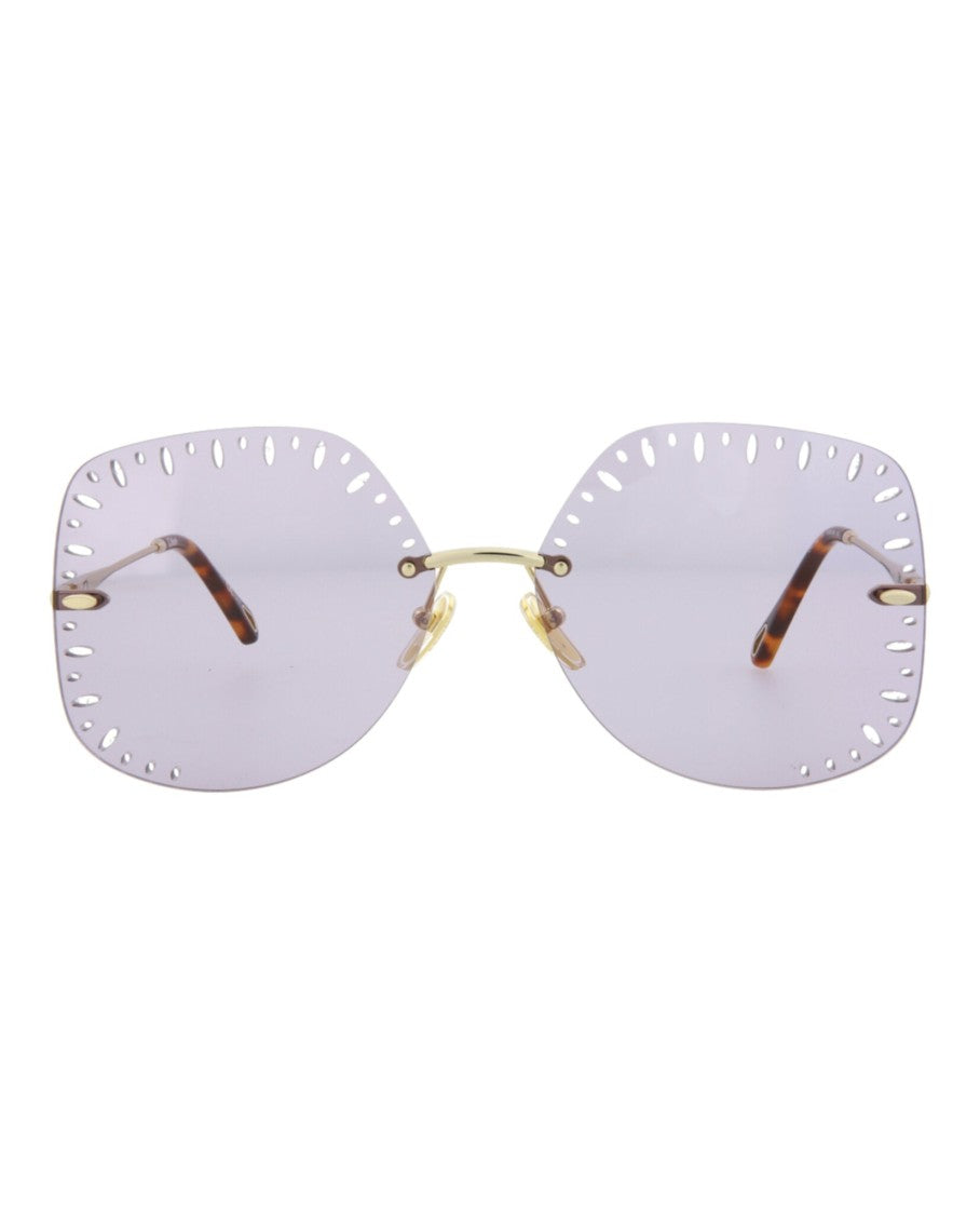 Chloé Yse Square-Frame Metal Sunglasses