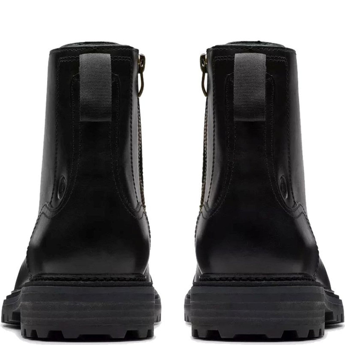Clarks Clarkridge Black Lugged Sole Leather Ankle Boots