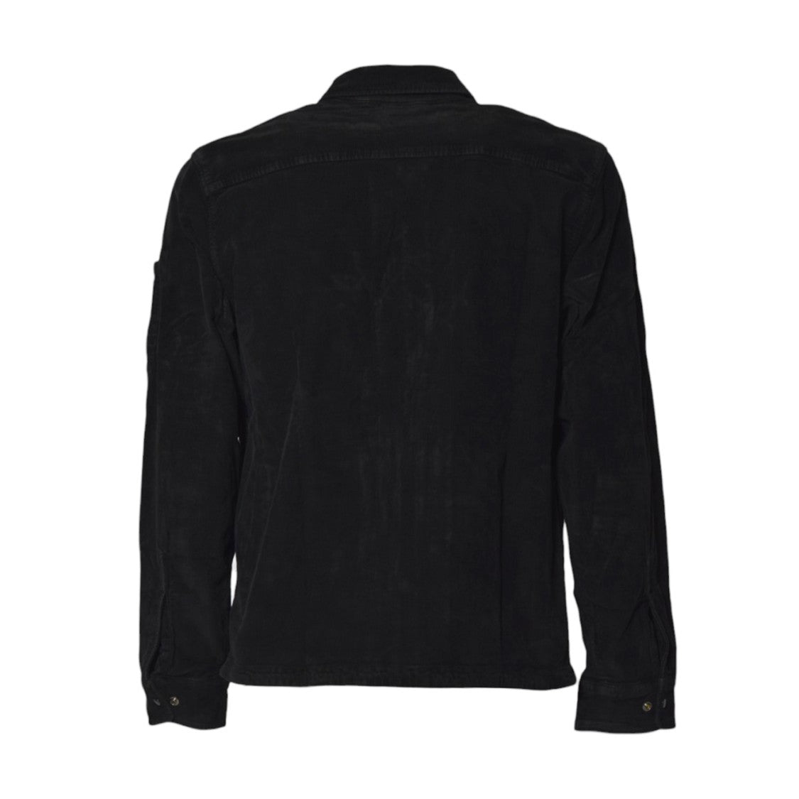 C.P. Company Minimalist Black Jacket With Functional Pockets And Classic Collar