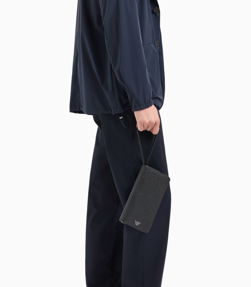 Emporio Armani Black Polyurethane Organizer