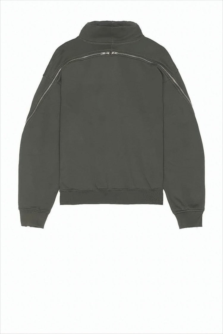 Helmut Lang Cropped Half-Zip Hoodie With Kangaroo Pocket