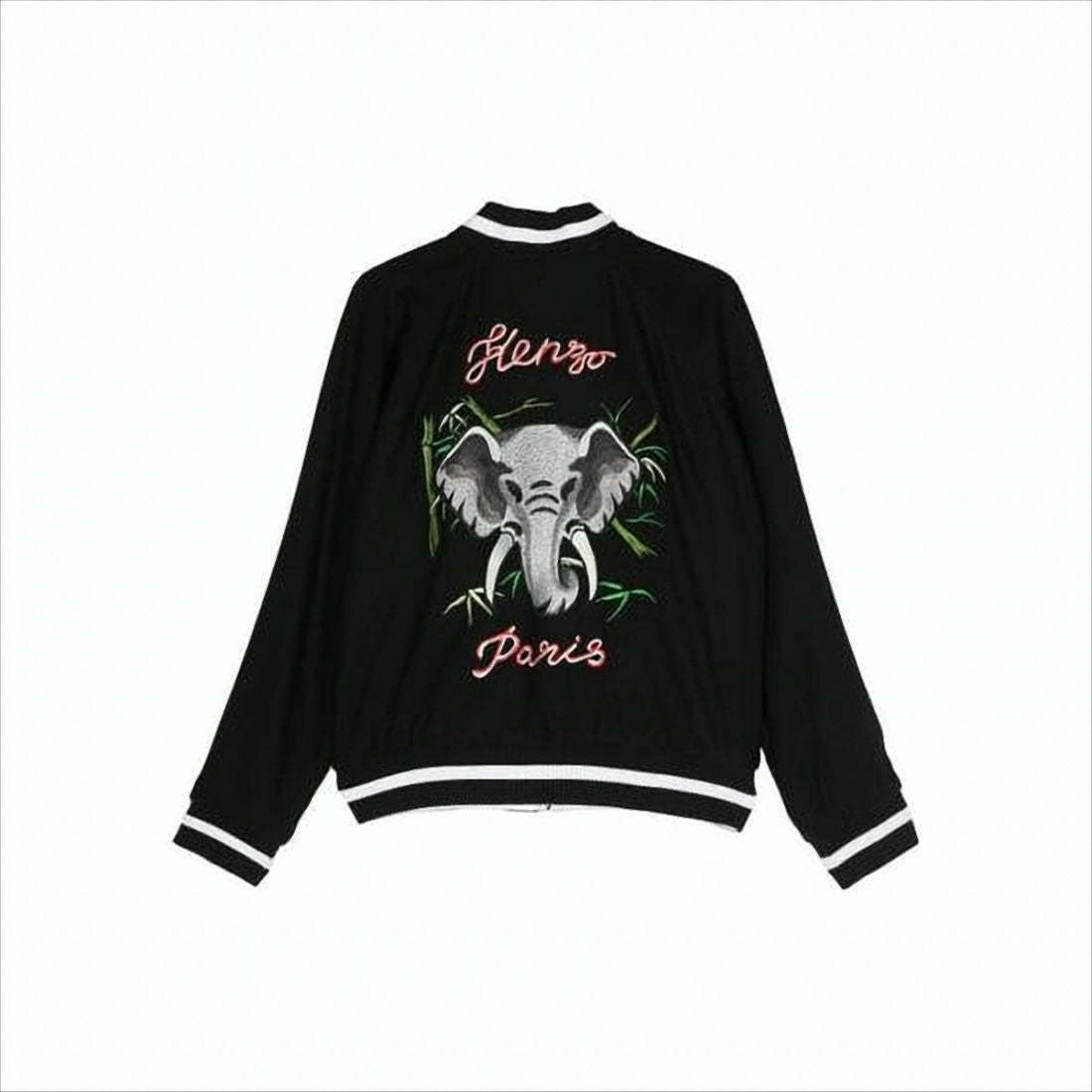 Kenzo Casual Bomber Jacket With Embroidered Elephant Design