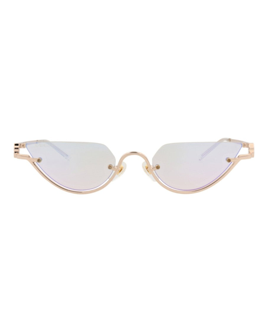 Gucci Cat Eye-Frame Metal Sunglasses With Cutout Accents