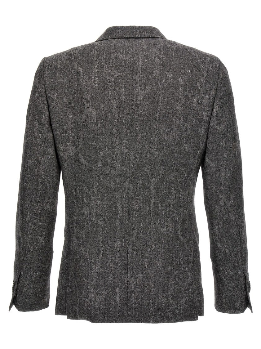 Maurizio Miri Double-Breasted Wool Blazer With Textured Finish