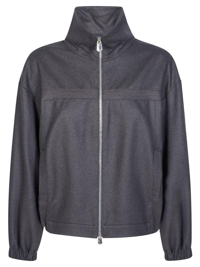 Pinko Barbaforte Flannel Boxy High Stand Bomber Jacket