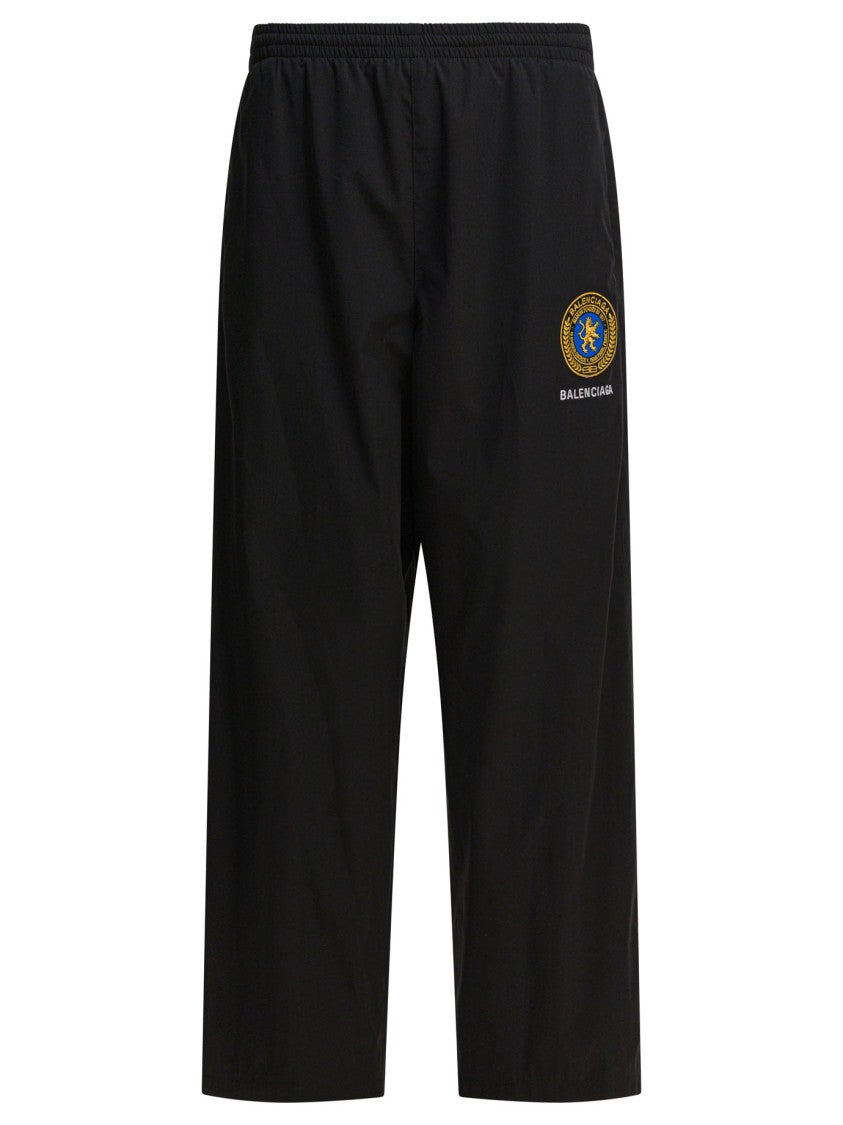 Balenciaga Relaxed Fit Track Pants With Embroidered Emblem