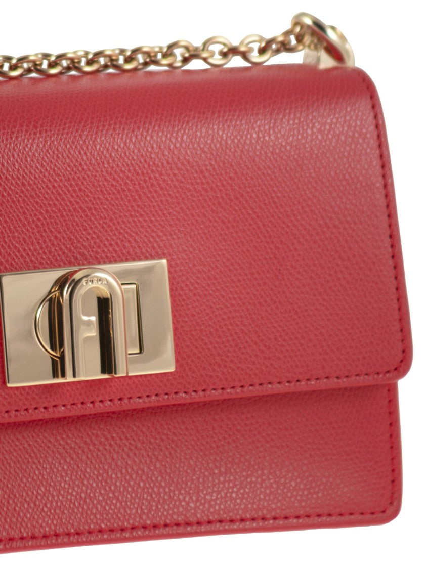 Furla Mini Crossbody In Printed Calfskin With Gold-Chain Detail