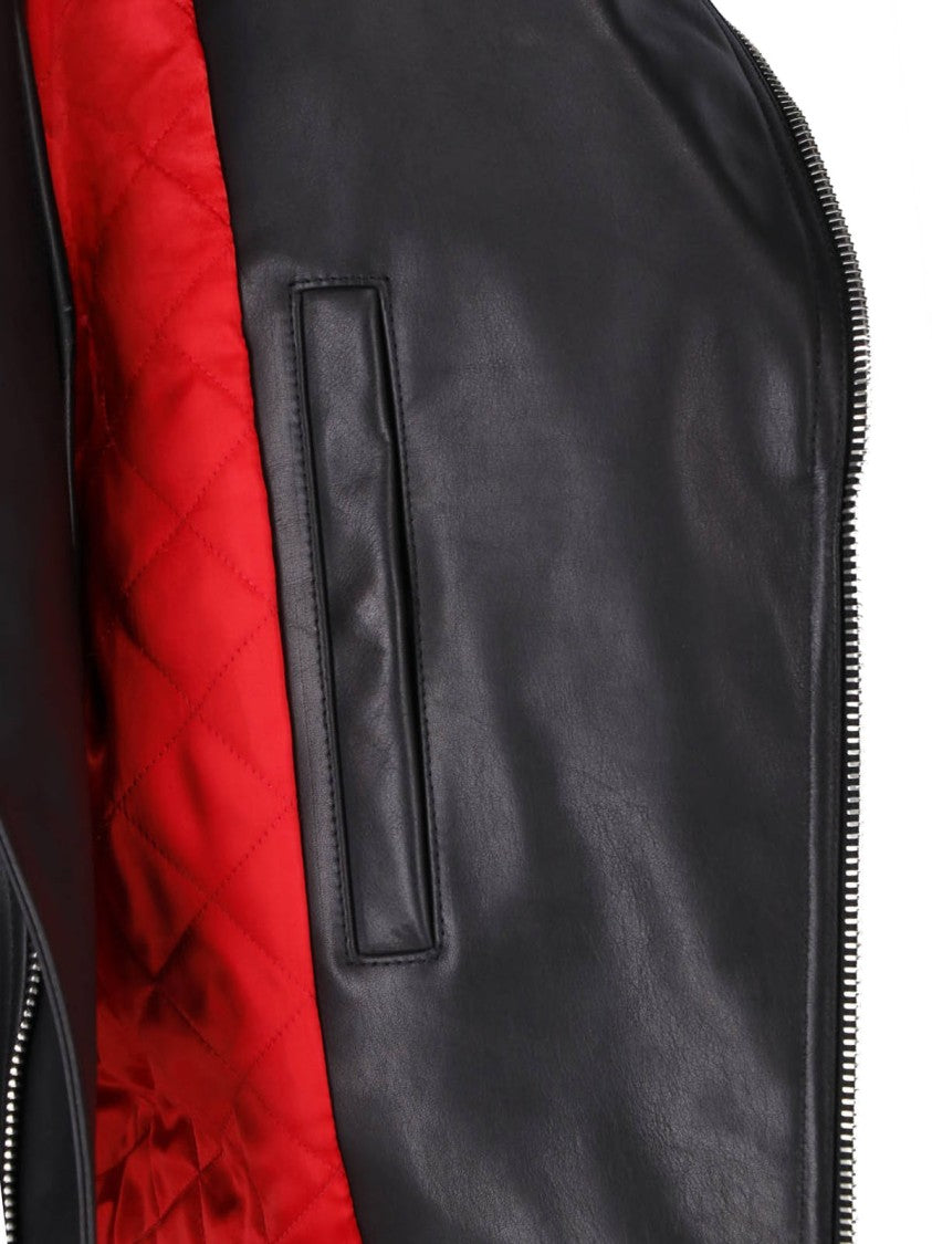Givenchy Cropped Black Leather Jacket With Asymmetrical Zipper