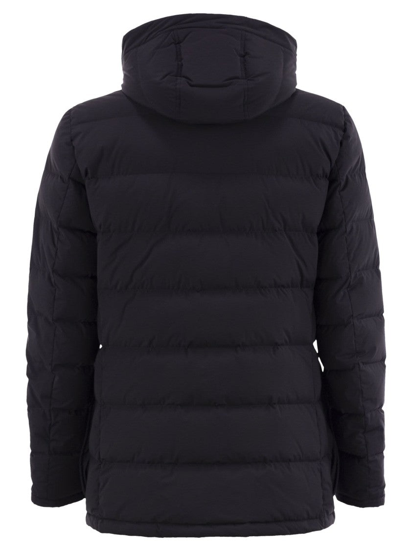 Kiton Long Down Jacket With Hood