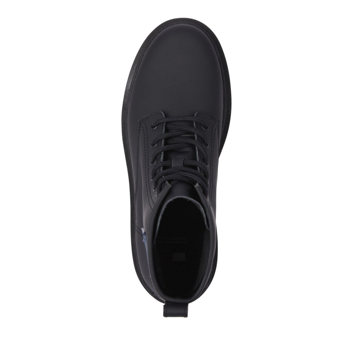 Tommy Jeans Black Sleek Matte Lace-Up Leather Boots