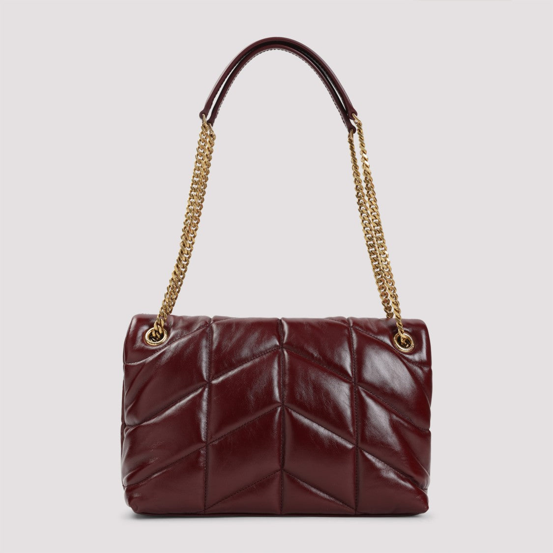 Saint Laurent Quilted Red Calf Leather Shoulder Bag