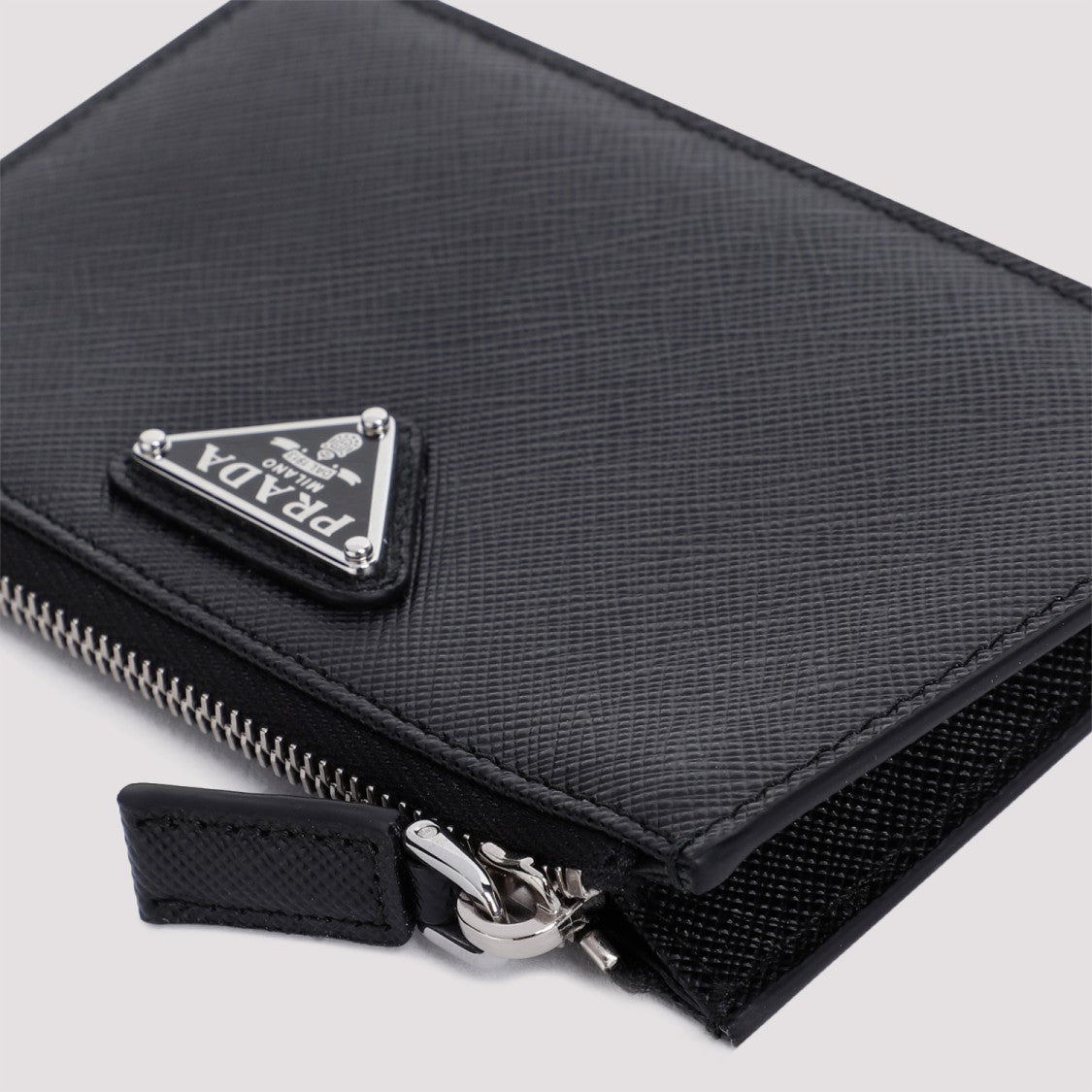 Prada Black Calf Leather Credit Card Case