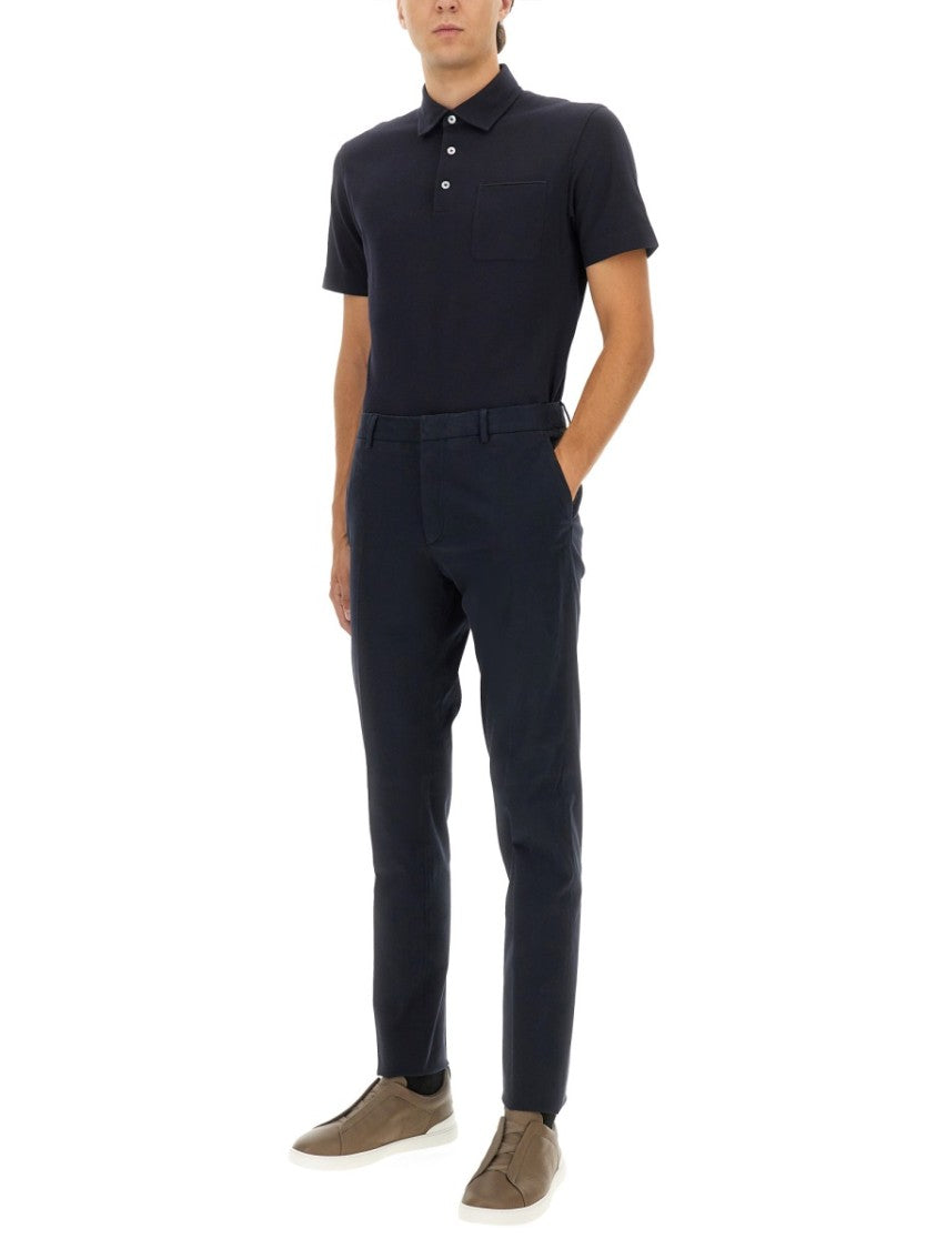 Zegna Tailored Slim Fit Blue Pants