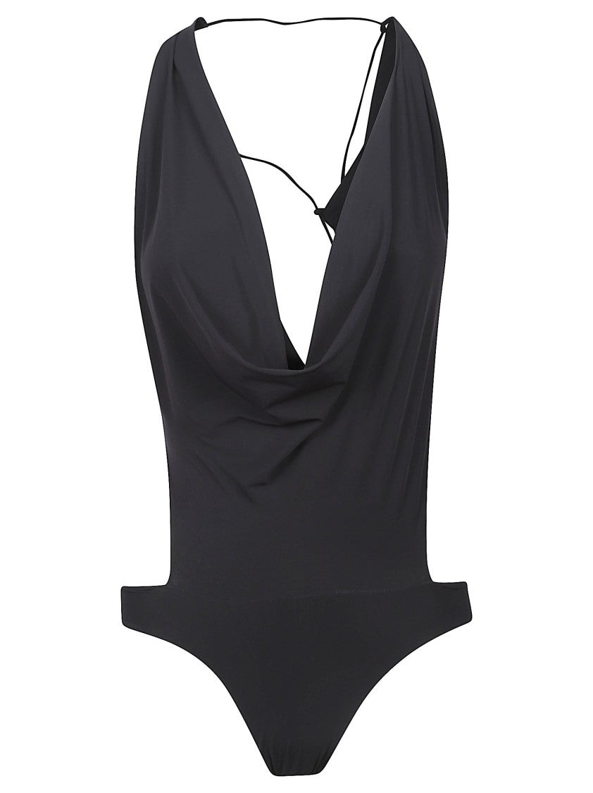 Amazuin Deep Plunge Neckline Bodysuit