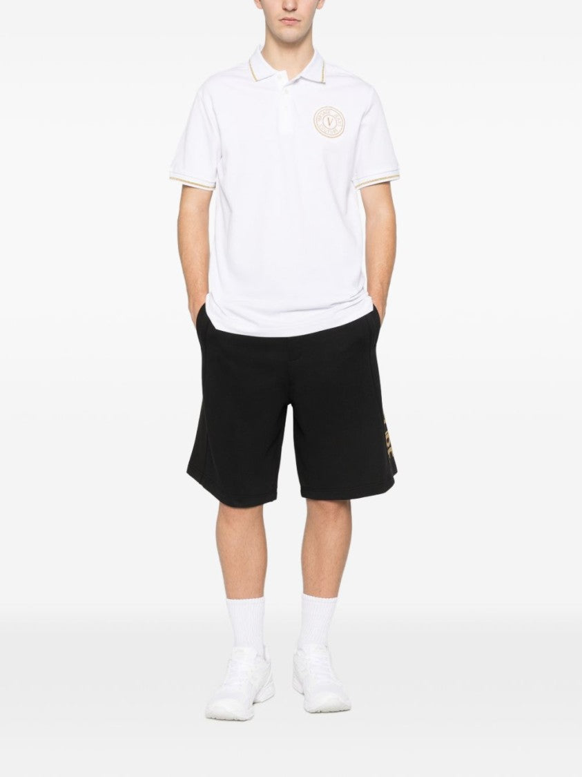 Versace Jeans Couture Short-Sleeved Polo Shirt With Gold Trim