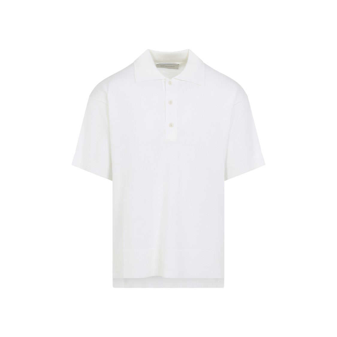 Ami Paris Wool-Silk Blend Polo Shirt With Classic Collar